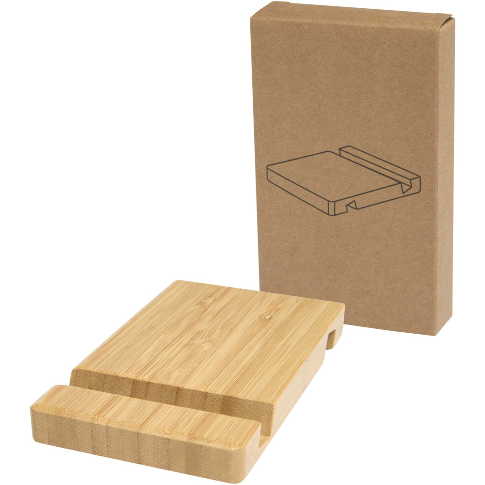Logo trade corporate gifts image of: Bubup bamboo 2-angled tablet and phone stand
