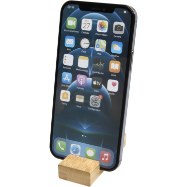 Logo trade promotional gift photo of: Bosona bamboo phone holder with keychain