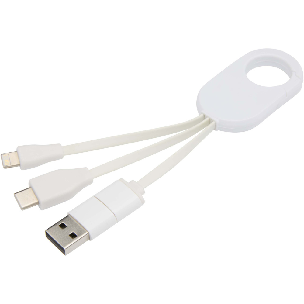 Logo trade promotional merchandise photo of: Troop 4-in-1 recycled plastic charging cable