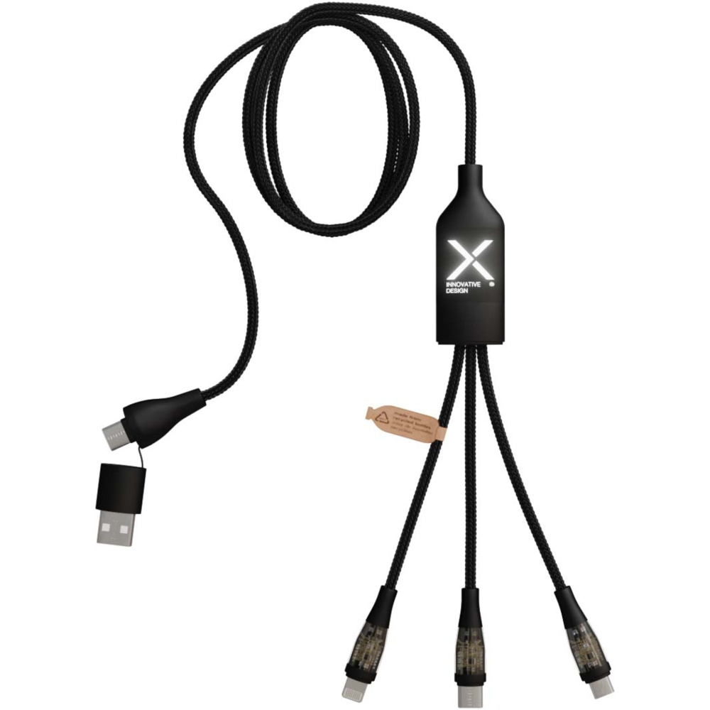 Logo trade advertising product photo of: SCX.design C50 5-in-1 fast charging 100W/5A cable with digital display