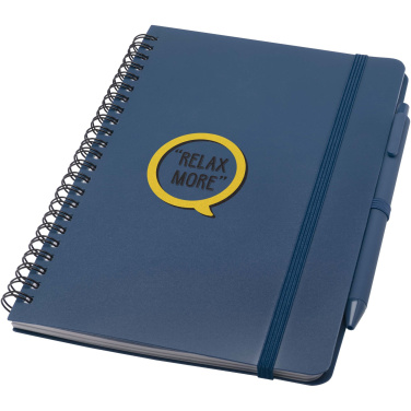 Logo trade corporate gifts image of: Thalaasa A5 ocean-bound hard cover notebook with ballpoint pen (black ink)