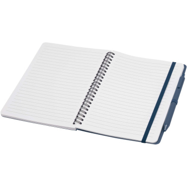 Logo trade promotional merchandise photo of: Thalaasa A5 ocean-bound hard cover notebook with ballpoint pen (black ink)