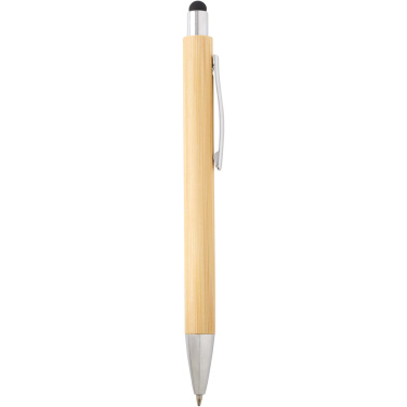 Logo trade promotional giveaways image of: Oblys bamboo ballpoint pen and mechanical pencil set (black ink)