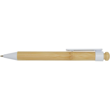 Logotrade promotional product image of: Rattan bamboo and recycled plastic ballpoint pen (black ink)