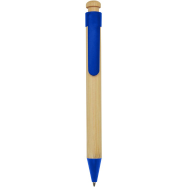 Logotrade promotional giveaway picture of: Rattan bamboo and recycled plastic ballpoint pen (black ink)