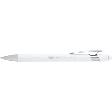 Logo trade promotional giveaway photo of: Kish ballpoint pen with silver finish (black ink)