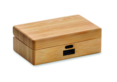 Logo trade promotional gifts picture of: TWS earbuds in bamboo case