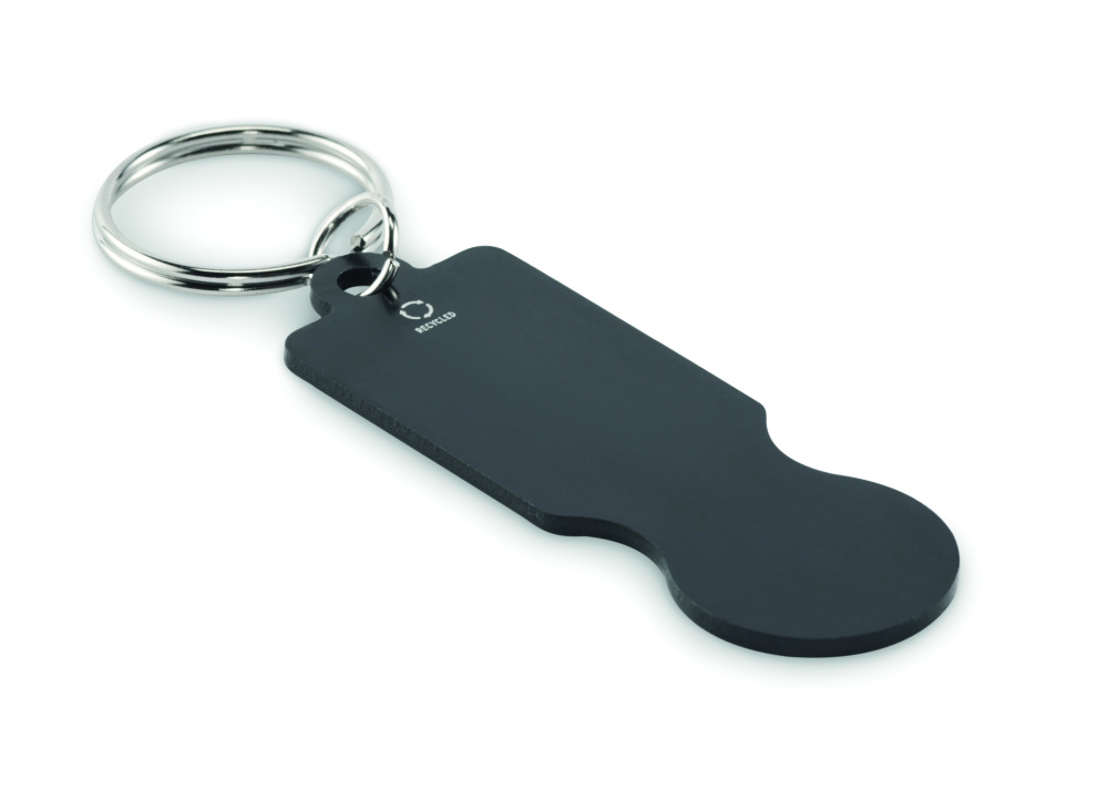 Logotrade promotional gift image of: Key ring with trolley token