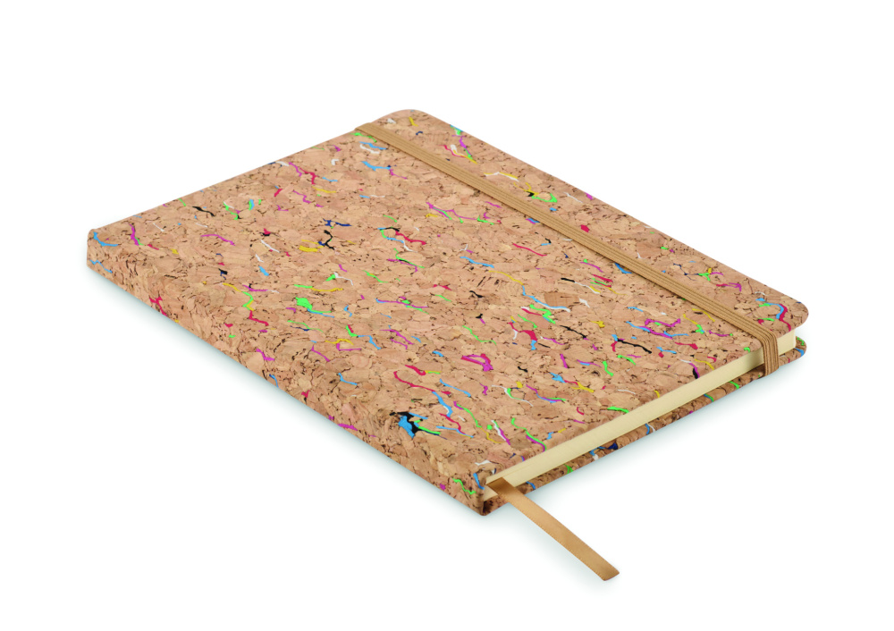 Logo trade business gift photo of: A5 cork coloured notebook