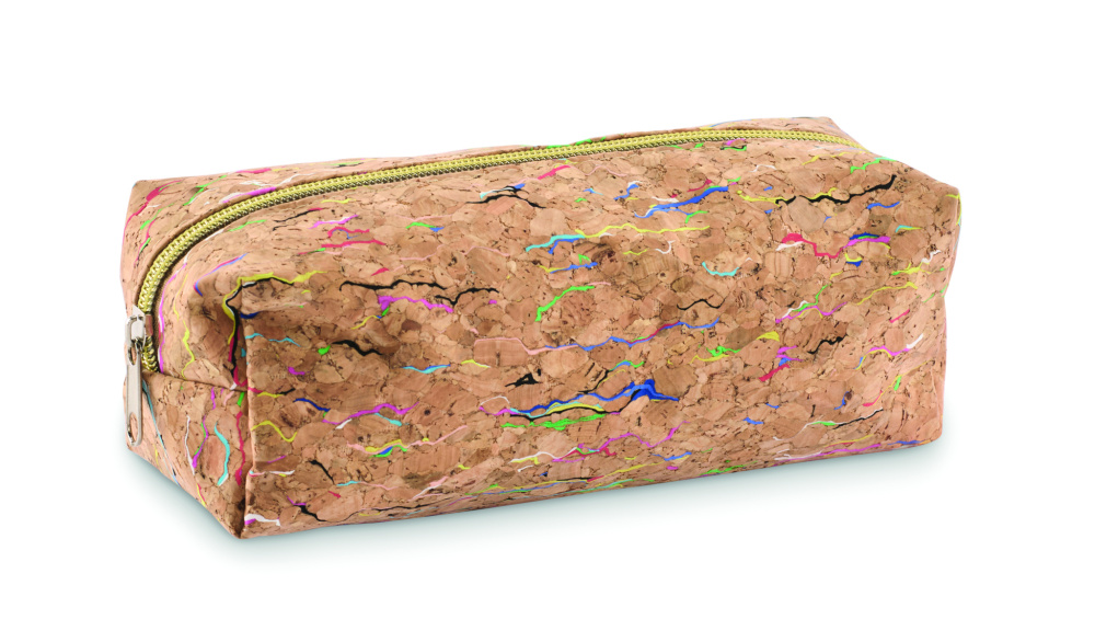 Logo trade promotional product photo of: Coloured cork pencil case
