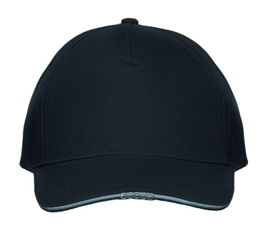 Logo trade promotional giveaway photo of: 5 panel LED cotton cap 220gr/m²