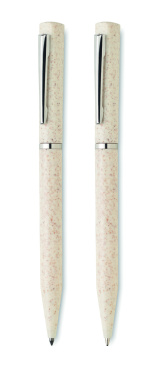 Logotrade corporate gift image of: Wheat straw/ABS twist pen set