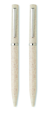 Logotrade corporate gift image of: Wheat straw/ABS twist pen set