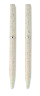 Logotrade promotional items photo of: Wheat straw/ABS twist pen set