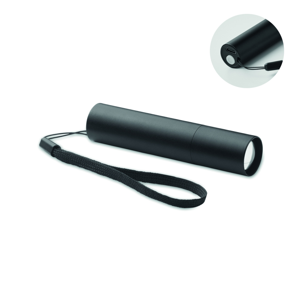 Logotrade promotional item image of: Aluminium rechargeable torch