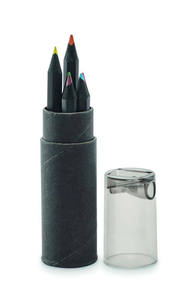 Logo trade corporate gift photo of: 6 black colouring pencils