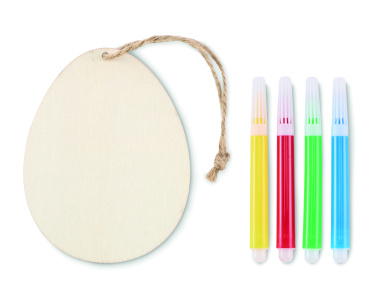 Logo trade promotional merchandise picture of: Wooden egg painting set