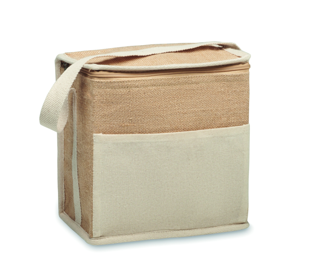 Logotrade advertising product image of: Jute and canvas cooler bag 3L