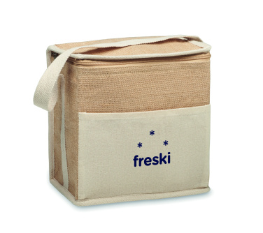 Logotrade promotional products photo of: Jute and canvas cooler bag 3L