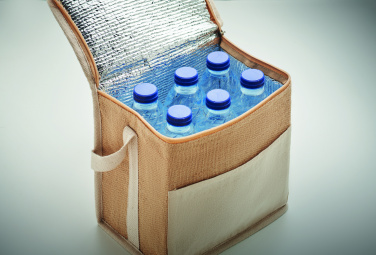 Logotrade promotional giveaway picture of: Jute and canvas cooler bag 3L