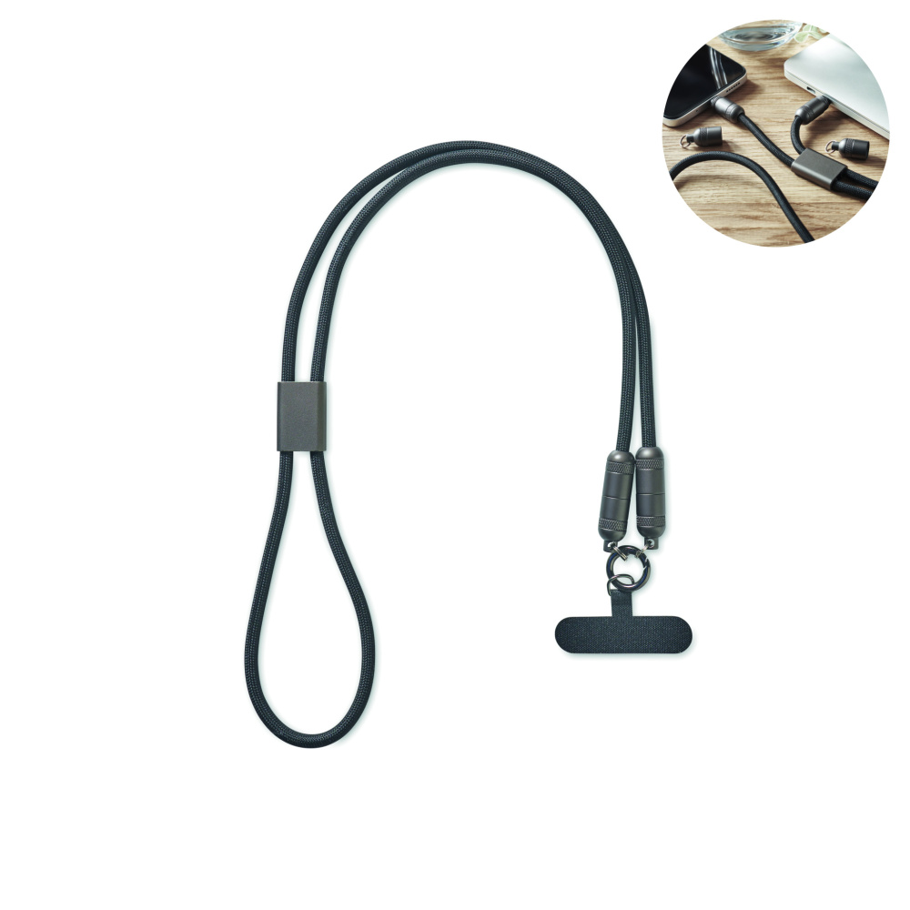 Logo trade promotional giveaway photo of: 60W phone holder lanyard cable