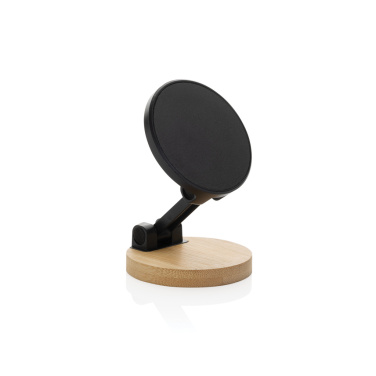 Logo trade promotional gift photo of: Magmount RCS recycled plastic and bamboo phone stand
