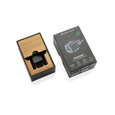 Logo trade promotional items image of: Urban Vitamin Monterey RCS recycled plastic 20W GAN charger