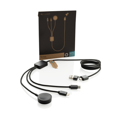 Logo trade promotional merchandise photo of: Terra RCS rPET 6-in-1 charging cable with watch charger