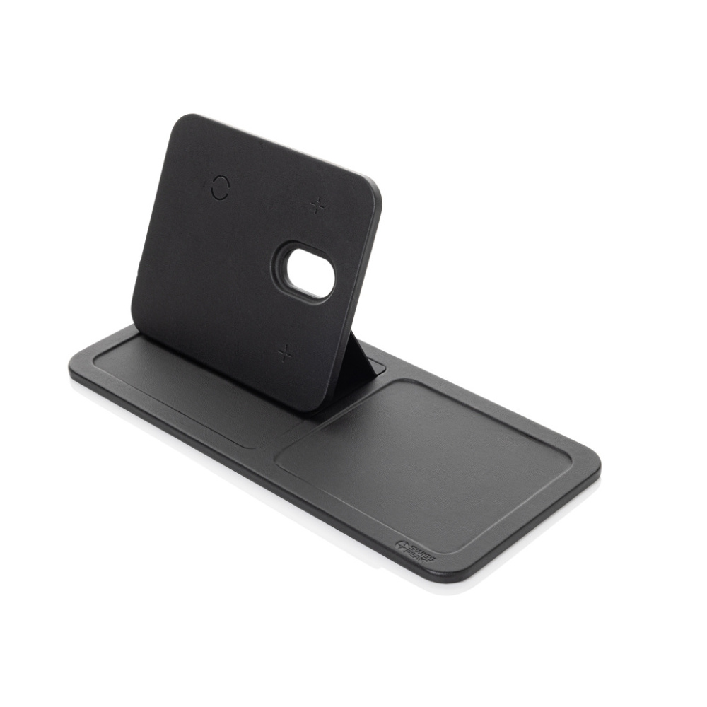 Logo trade business gift photo of: Swiss Peak 3 in 1 RCS recycled PU wireless charger desk tray