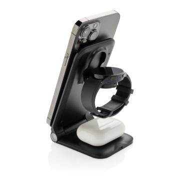 Logo trade advertising products image of: Powerpal 3 in 1 RCS recycled plastic 15W charger