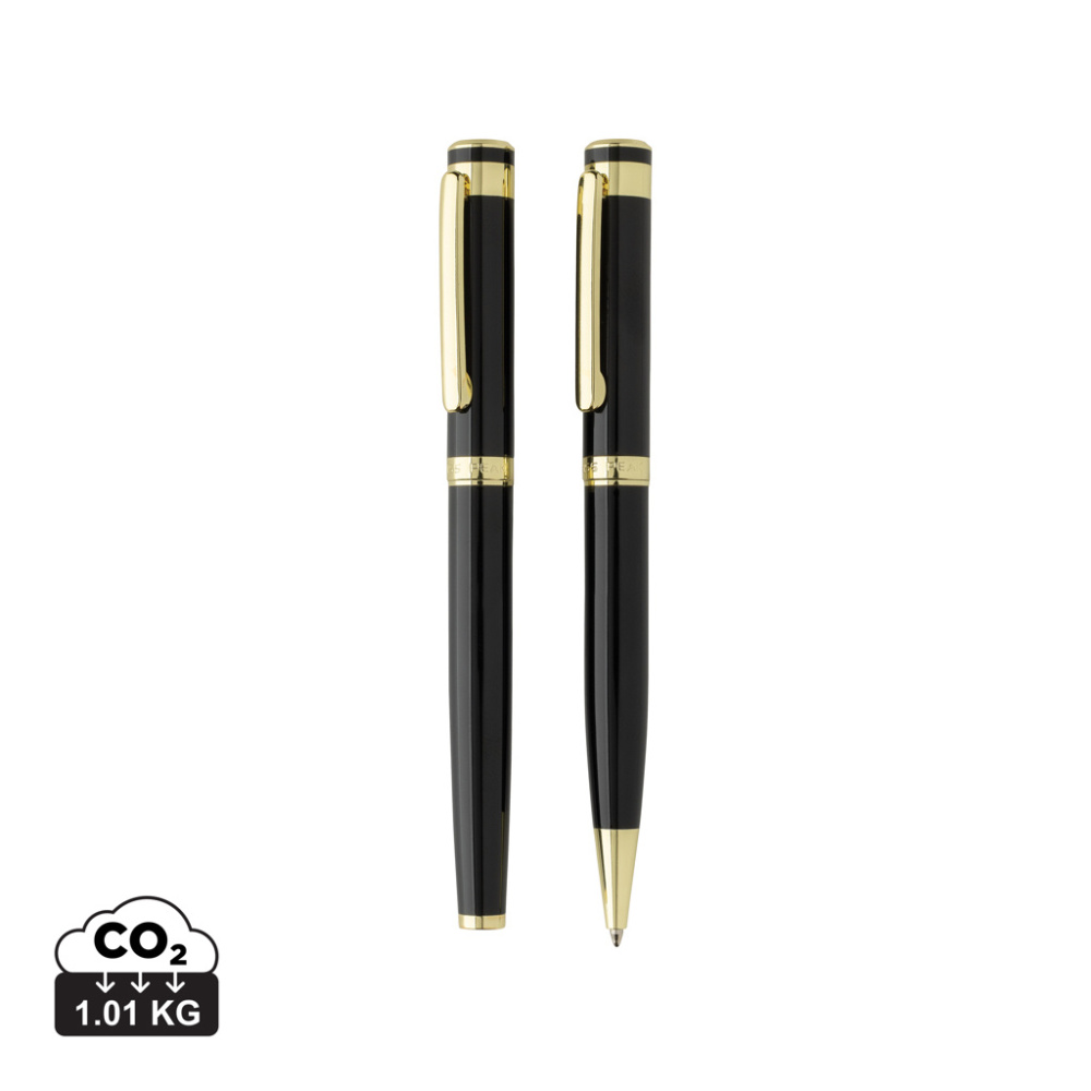 Logotrade promotional giveaway image of: Swiss Peak Luca RCS recycled brass deluxe pen set