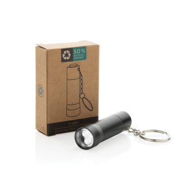 Logo trade advertising products image of: Flash RCS recycled aluminium keychain torch