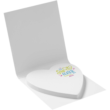 Logo trade promotional product photo of: Sticky-Mate® soft cover heart-shaped sticky notes
