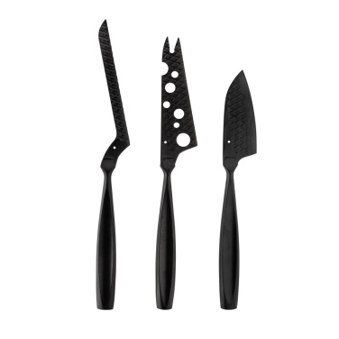 Logo trade promotional merchandise image of: BOSKA Cheese Knife Set Monaco+ Black