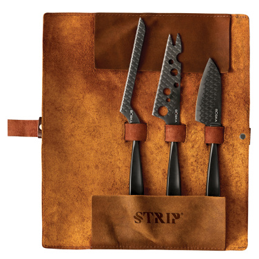 Logo trade promotional items picture of: BOSKA Cheese Knife Set Monaco+ Black