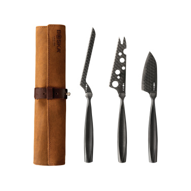 Logotrade promotional item picture of: BOSKA Cheese Knife Set Monaco+ Black