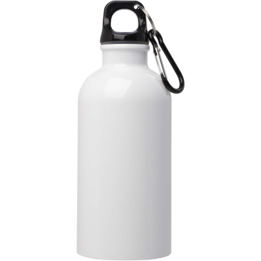 Logo trade promotional products picture of: Oregon 400 ml RCS certified single wall stainless steel water bottle with carabiner