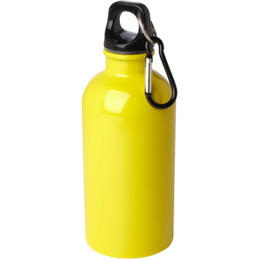 Logotrade promotional giveaway image of: Oregon 400 ml RCS certified single wall stainless steel water bottle with carabiner