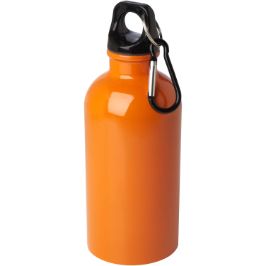 Logotrade promotional items photo of: Oregon 400 ml RCS certified single wall stainless steel water bottle with carabiner