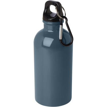 Logotrade business gift image of: Oregon 400 ml RCS certified single wall stainless steel water bottle with carabiner