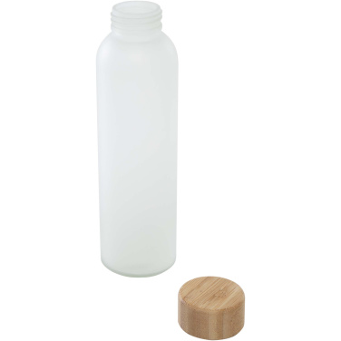 Logo trade business gift photo of: Lume 500 ml matte soda lime glass bottle with bamboo lid