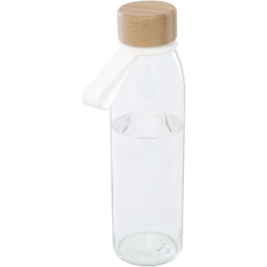 Logotrade business gifts photo of: Porto 500 ml glass water bottle with silicone handle and bamboo lid