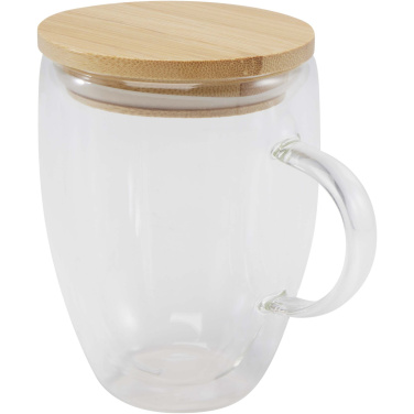 Logotrade promotional merchandise picture of: Leona 350 ml glass cup with bamboo lid
