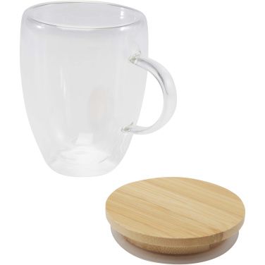 Logotrade business gift image of: Leona 350 ml glass cup with bamboo lid