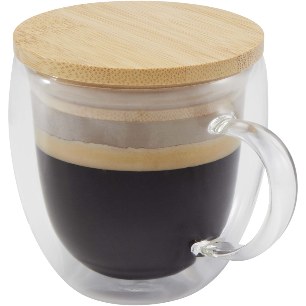 Logotrade corporate gift picture of: Lenora 250 ml glass cup with bamboo lid