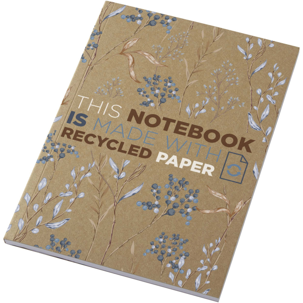 Logo trade promotional items picture of: Novella Austen A5 recycled soft cover kraft notebook - 50 sheets