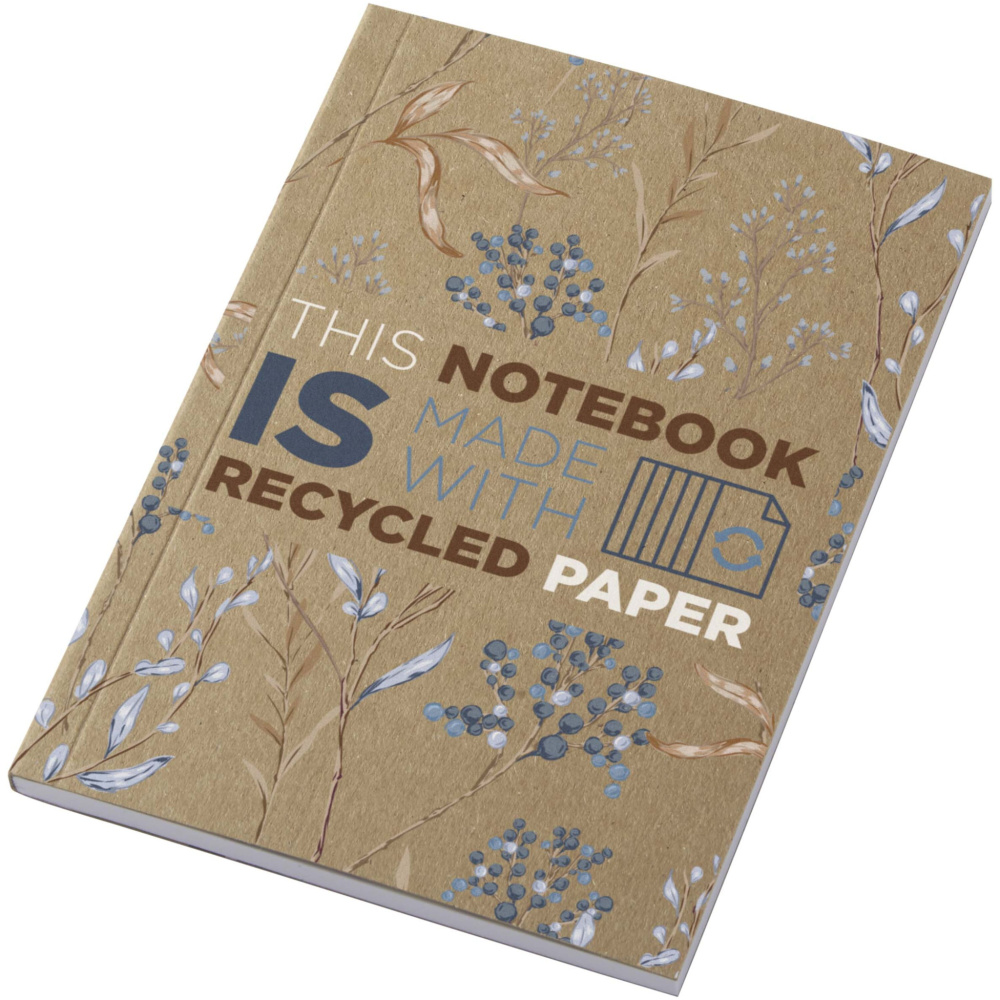 Logotrade advertising products photo of: Novella Austen A6 recycled soft cover kraft notebook - 50 sheets
