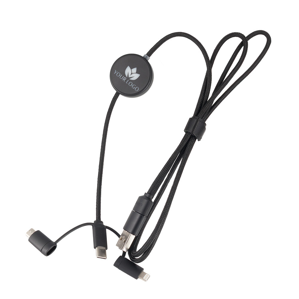 Logo trade business gifts image of: Cable 4in1 with illuminated logo - LH-ZM02