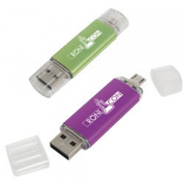 Logo trade promotional items image of: Metal and plastic OTG USB stick