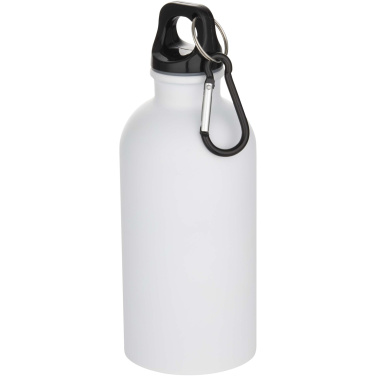 Logotrade promotional merchandise image of: Oregon 400 ml matte RCS recycled single wall stainless steel water bottle with carabiner